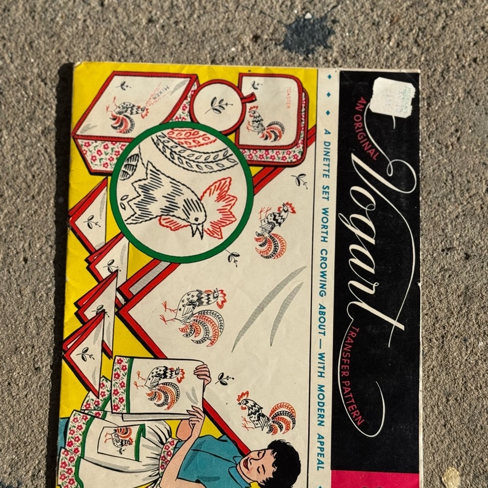 Vogart Original Transfer Pattern with Rooster Design 1930s